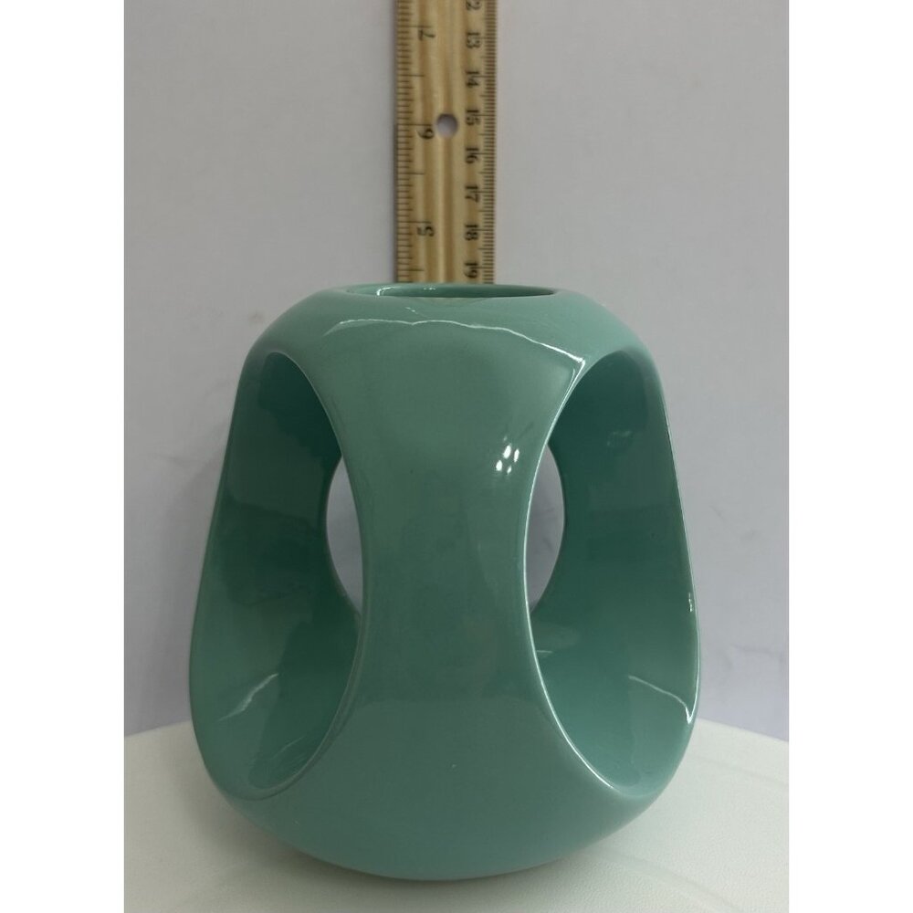 Vintage 99 INTL Lucky Bamboo Turquoise Vase Holder - Vase Not Included - Picture 8 of 8